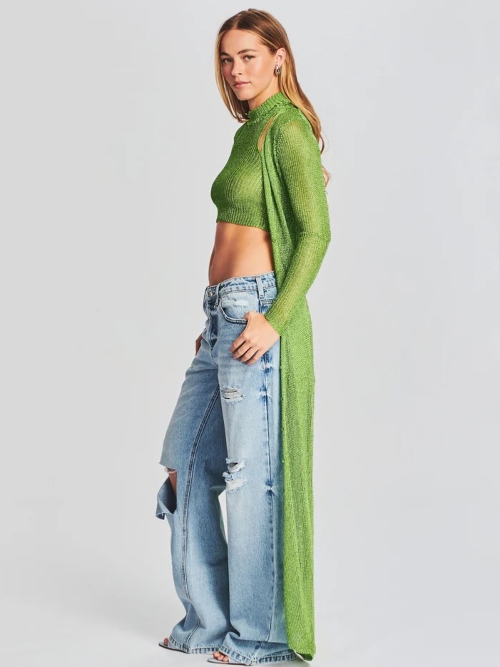 SEROYA | NWT Breanna Cardigan in Chartreuse S/M - Picture 9 of 10